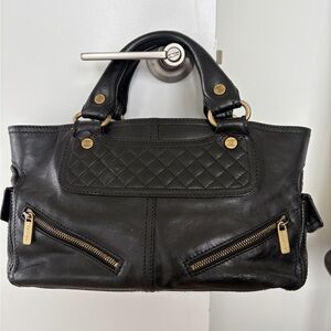 Black Leather Tote Bag